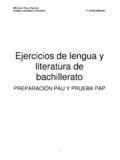 Ejercicios de lengua y literatura de bachillerato