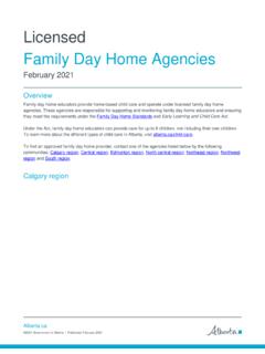 Licensed Family Day Home Agencies - Alberta