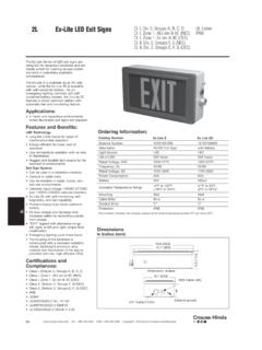 2L Ex-Lite LED Exit Signs Cl. I, Div. 2, Groups A, B, …