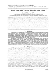 Traffic Safety of the Trucking Industry in Saudi Arabia