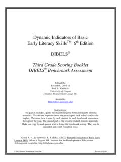 Third Grade Scoring Booklet DIBELS Benchmark Assessment