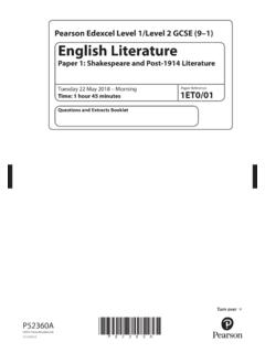 Pearson Edexcel Level 1/Level 2 GCSE (9–1) English Literature