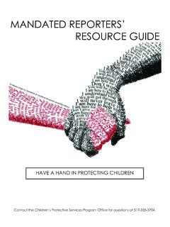 MANDATED REPORTERS’ RESOURCE GUIDE