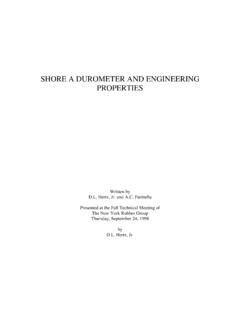 SHORE A DUROMETER AND ENGINEERING PROPERTIES