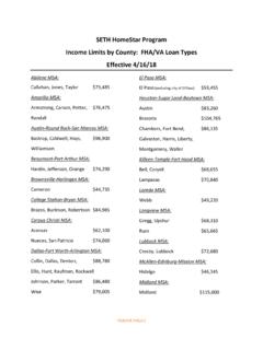 SETH HomeStar Program Income Limits by County: …