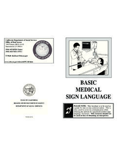 BASIC MEDICAL SIGN LANGUAGE - California Department …