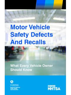 Motor Vehicle Safety Defects And Recalls