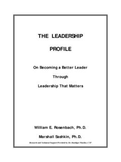 THE LEADERSHIP PROFILE