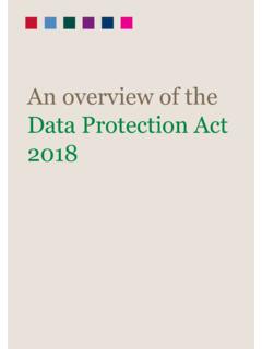 An overview of the Data Protection Act 2018 - ICO
