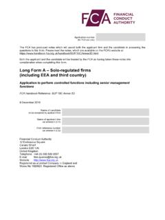 Long Form A – Solo-regulated firms (including EEA and ...