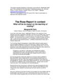 The Rose Report in context - TACTYC