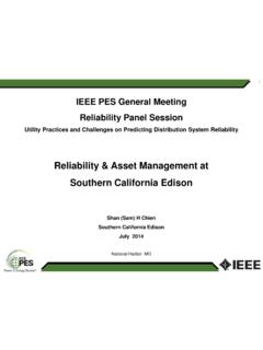 Reliability &amp; Asset Management at Southern …