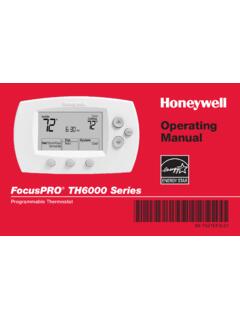 FocusPRO TH6000 Series - Honeywell Thermostat Manual Pdf