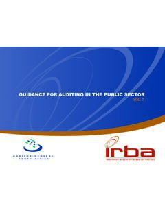 GUIDANCE FOR AUDITING IN THE PUBLIC SECTOR