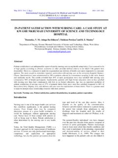 IN-PATIENT SATISFACTION WITH NURSING CARE: A CASE …