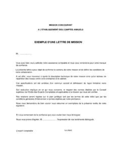 EXEMPLE D'UNE LETTRE DE MISSION - cabinet …
