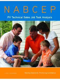 PV Technical Sales Job Task Analysis - NABCEP