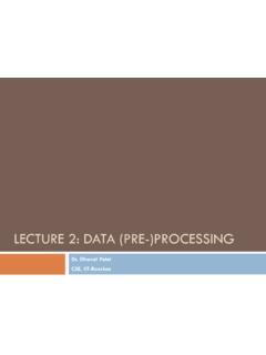 LECTURE 2: DATA (PRE-)PROCESSING - IIT Roorkee