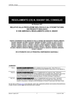 REGOLAMENTO (CE) N. 834/2007 DEL CONSIGLIO - …