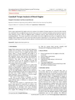 Camshaft Torque Analysis of Diesel Engine - Inpressco