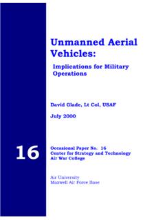 Unmanned Aerial Vehicles: Implications for Military …