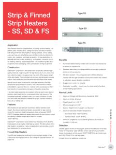 Strip &amp; Finned Type SS Strip Heaters - SS, SD &amp; FS