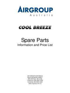 Coolbreeze Spare Parts Information and Price List
