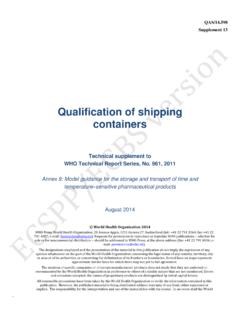 Qualification of shipping containers - WHO