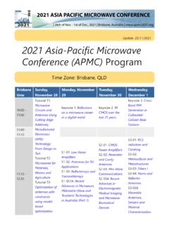 Update: 25/11/2021 2021 Asia-Pacific Microwave Conference ...