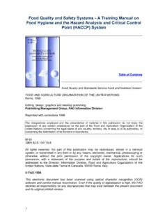 Food Quality and Safety Systems - A Training Manual on ...