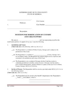 Change Custody Petition - Superior Court of Fulton County