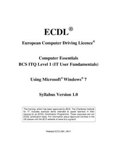 ECDL L1 Computer Essentials Windows 7 s1.0 v1