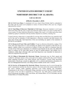UNITED STATES DISTRICT COURT NORTHERN DISTRICT OF …