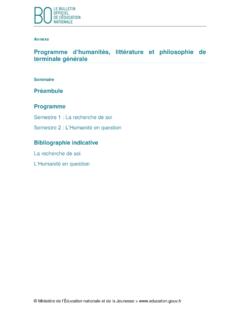 Programme d’humanit&#233;s, litt&#233;rature et philosophie de ...