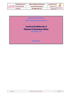 Technical Guideline No . Disposal of Hazardous Waste