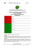 Petroleum Development Oman L.L.C. Lifting and Hoisting ...