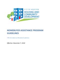 Homebuyer Assistance Program Guidelines - Houston