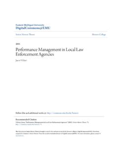 Performance Management in Local Law Enforcement Agencies