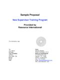 Sample Proposal - Resource I