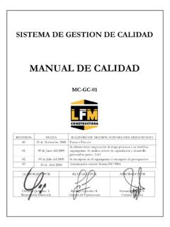 MANUAL DE CALIDAD - Constructora LFM