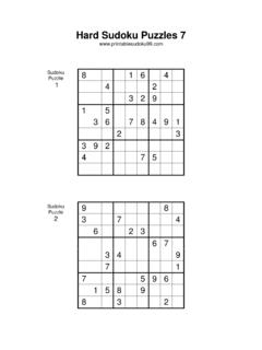 Hard Sudoku Puzzles 7 - Printable Sudoku