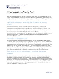 How to Write a Study Plan (V1 - April 2019) - Student Services