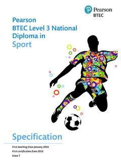 Pearson BTEC Level 3 National Diploma in Sport
