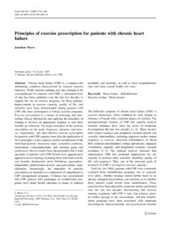 Principles of exercise prescription for patients with ...