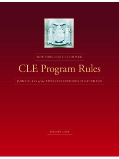 NEW YORK STATE CLE BOARD CLE Program Rules