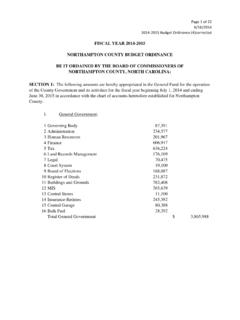 FISCAL YEAR 2014-2015 NORTHAMPTON COUNTY BUDGET …