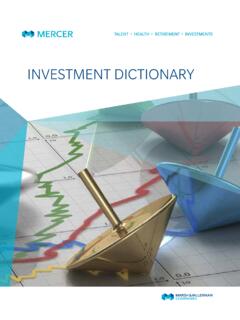 INVESTMENT DICTIONARY - Mercer