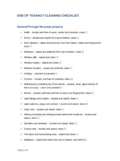 END OF TENANCY CLEANING CHECKLIST