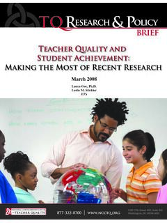 Teacher Quality and Student Achievment: Making the Most …