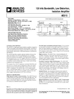 AD215 120 kHz Bandwidth, Low Distortion, Isolation Amplifier